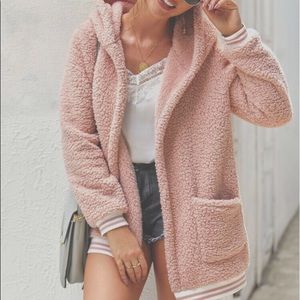 Pink Teddy Coat, NEW. Worn Once.